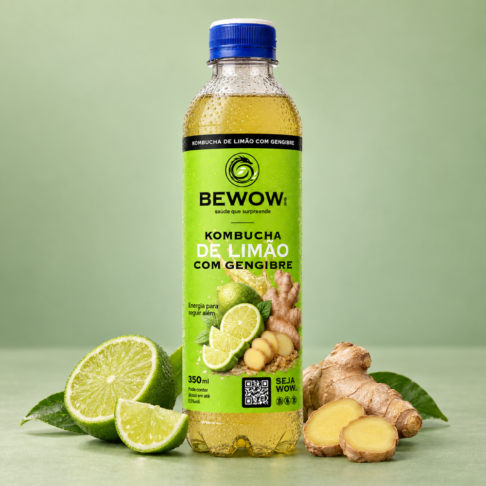 Kombucha Frutas Vermelhas e Limão com Gengibre - Caixa 350 ml