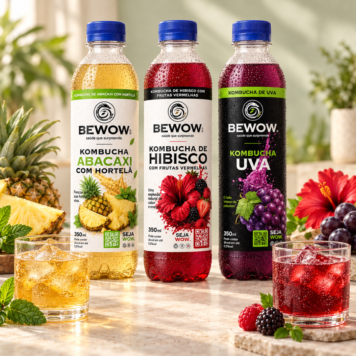 Bewow Kombucha Sabores à Sua Escolha